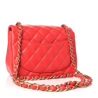 Chanel Lambskin Quilted Mini Square Flap Red 3 of 11