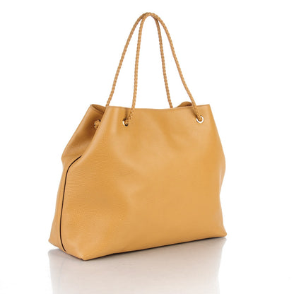 Gucci Calfskin Large Gifford Braided Handle Tote Camel 3 of 7
