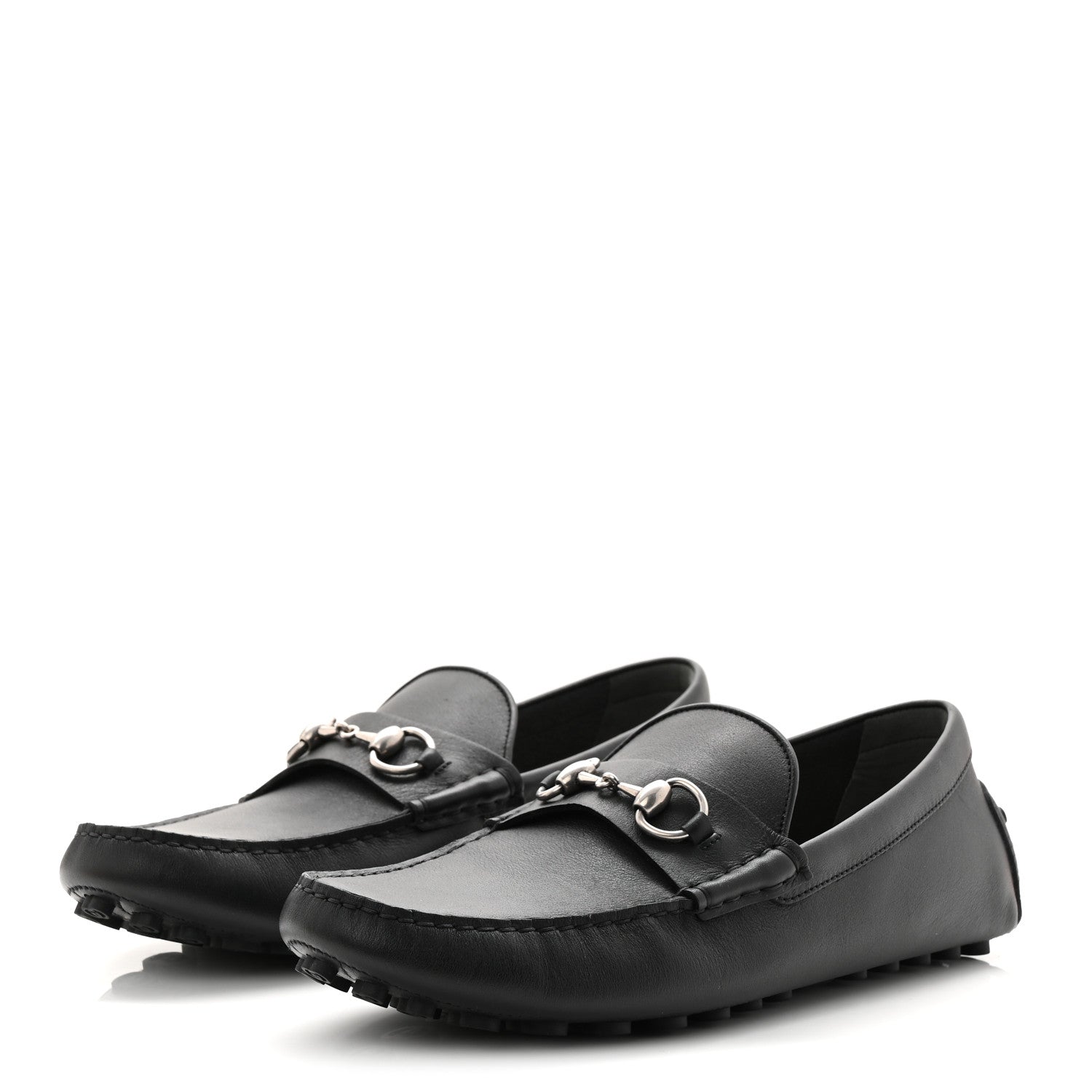 Gucci Soft Clove Calfskin Mens Horsebit Driver Loafers 9.5 Black 4 of 10