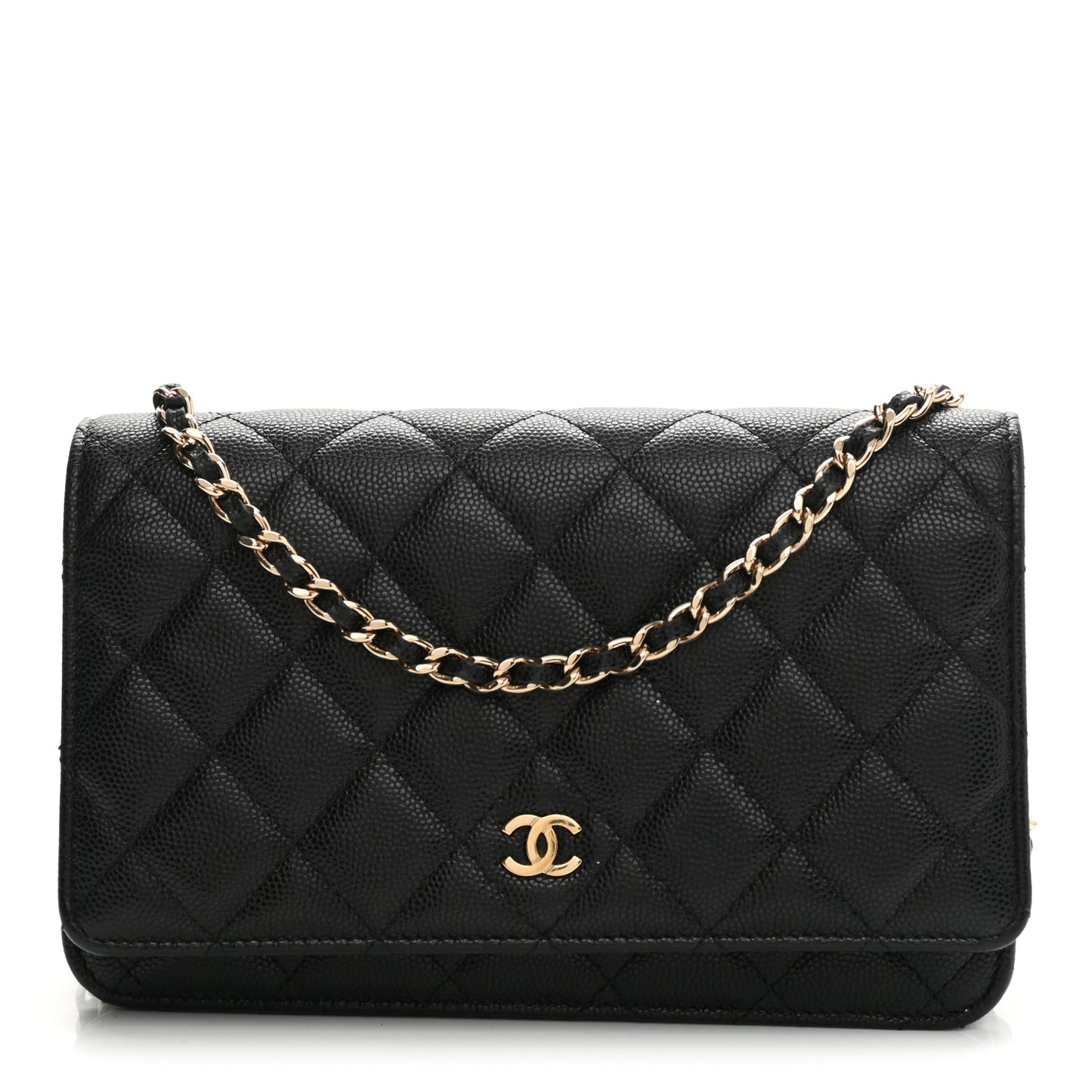 Caviar Quilted Wallet On Chain WOC Black