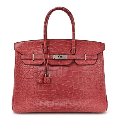 Hermes Matte Alligator Birkin 35 Bois De Rose 1 of 18