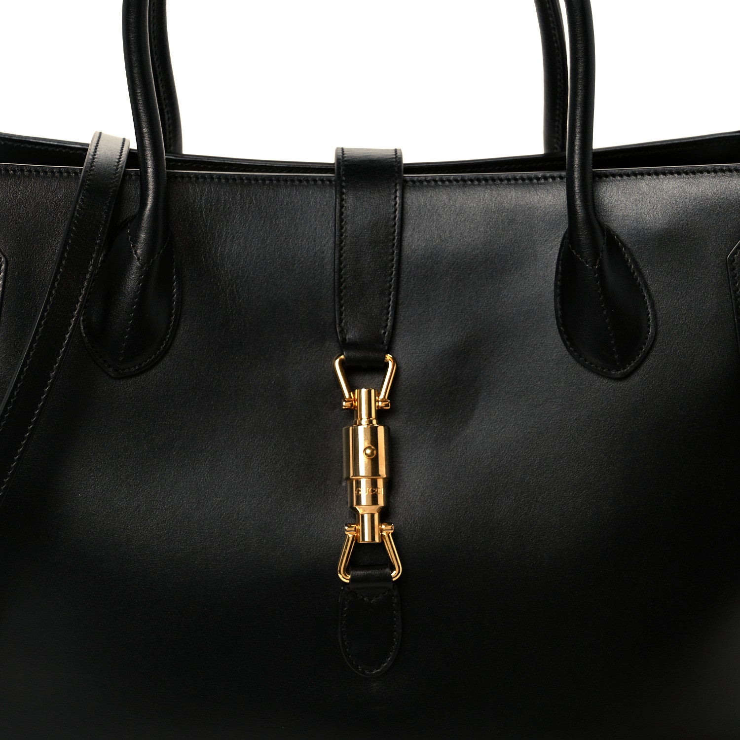 Gucci Boarded Plutone Calfskin Large Jackie 1961 Tote Black 11 of 13
