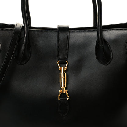 Gucci Boarded Plutone Calfskin Large Jackie 1961 Tote Black 11 of 13
