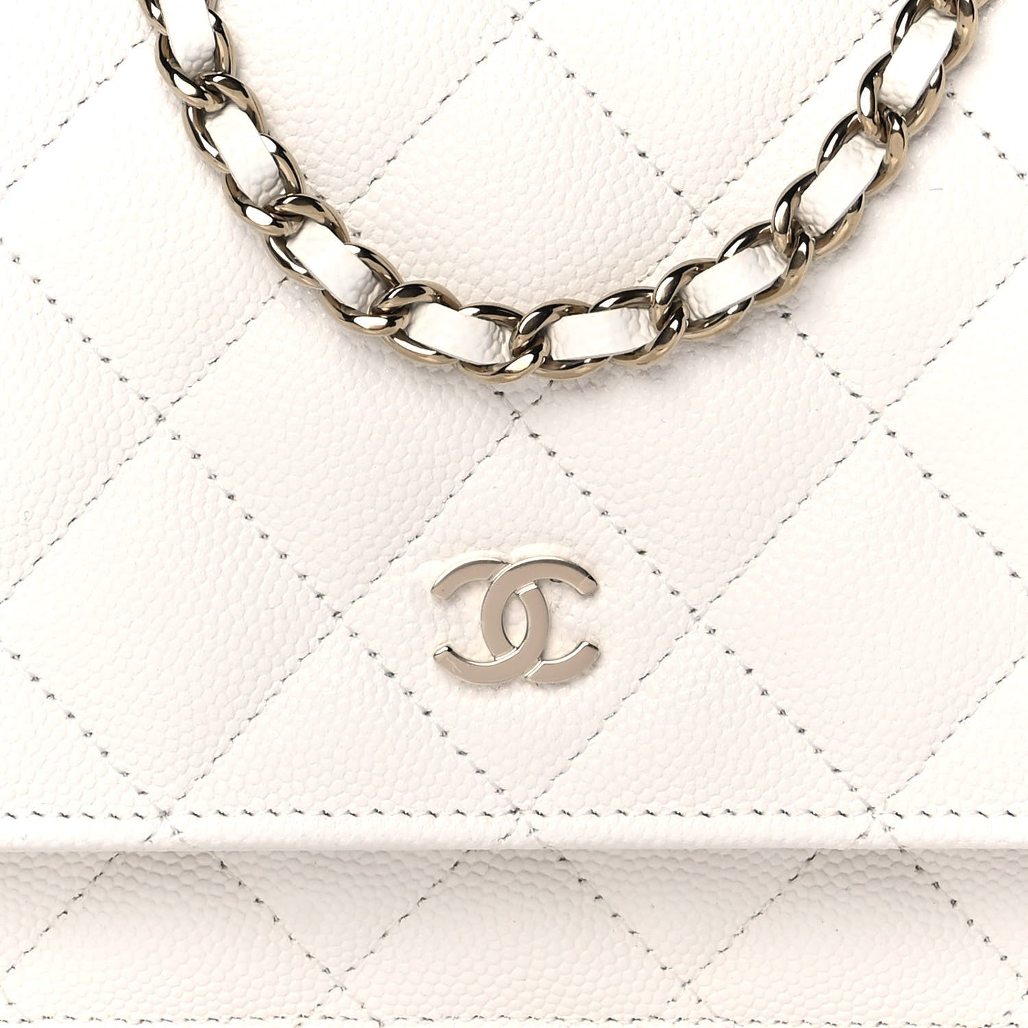 Chanel Caviar Quilted Wallet On Chain WOC White 10 of 11