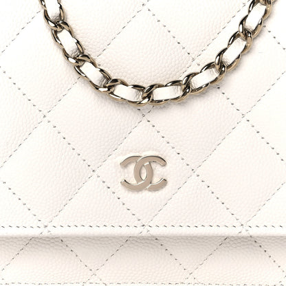 Chanel Caviar Quilted Wallet On Chain WOC White 10 of 11