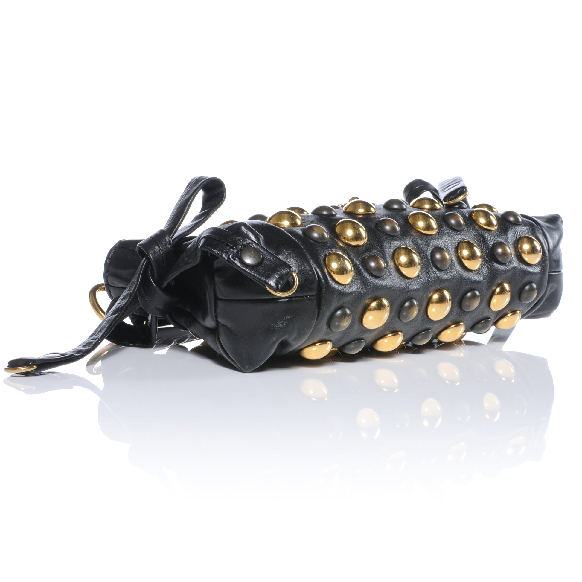 Gucci Leather Studded Babouska Clutch Black 4 of 8