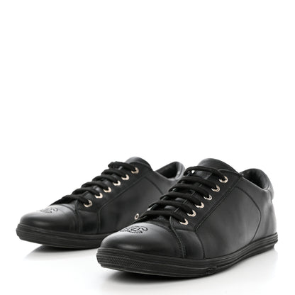 Chanel Calfskin Mens CC Cap Toe Sneakers 40 Black 3 of 12