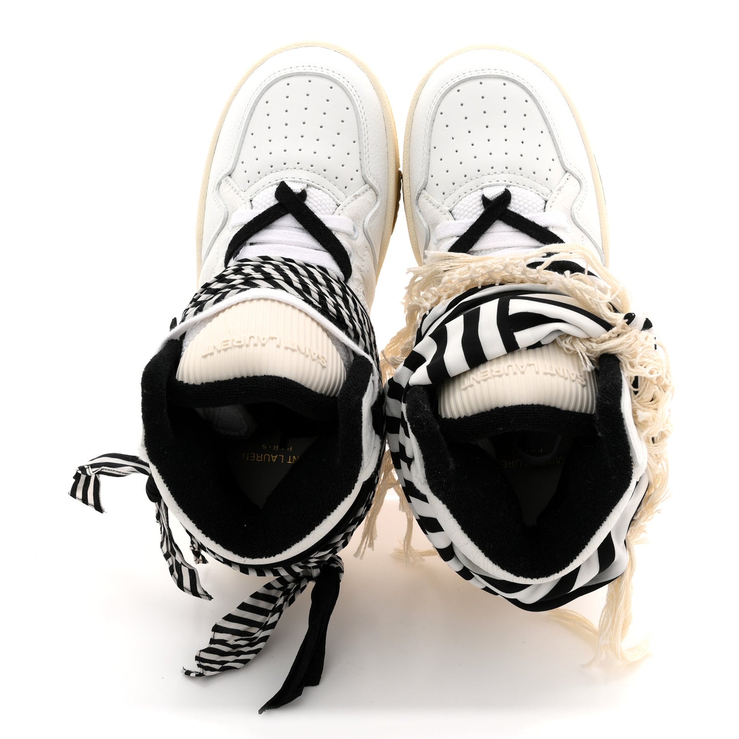 Calfskin Smith High Top Sneakers 36.5 White Black
