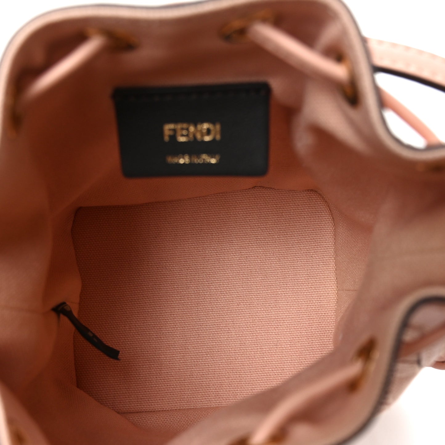 Canvas Nappa F is Fendi FF Embroidered Mini Mon Tresor Bucket Bag Baby Pink