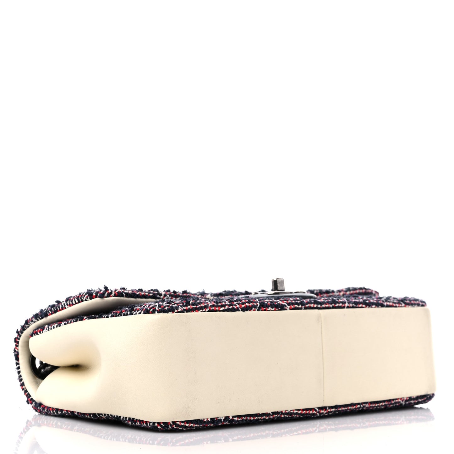 Tweed Quilted Medium Single Flap Blue Multicolor