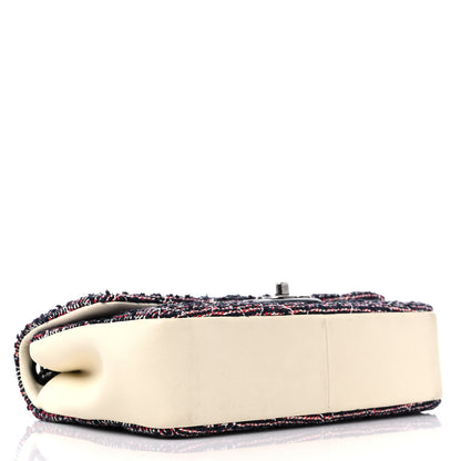 Chanel Tweed Quilted Medium Single Flap Blue Multicolor 4 of 12