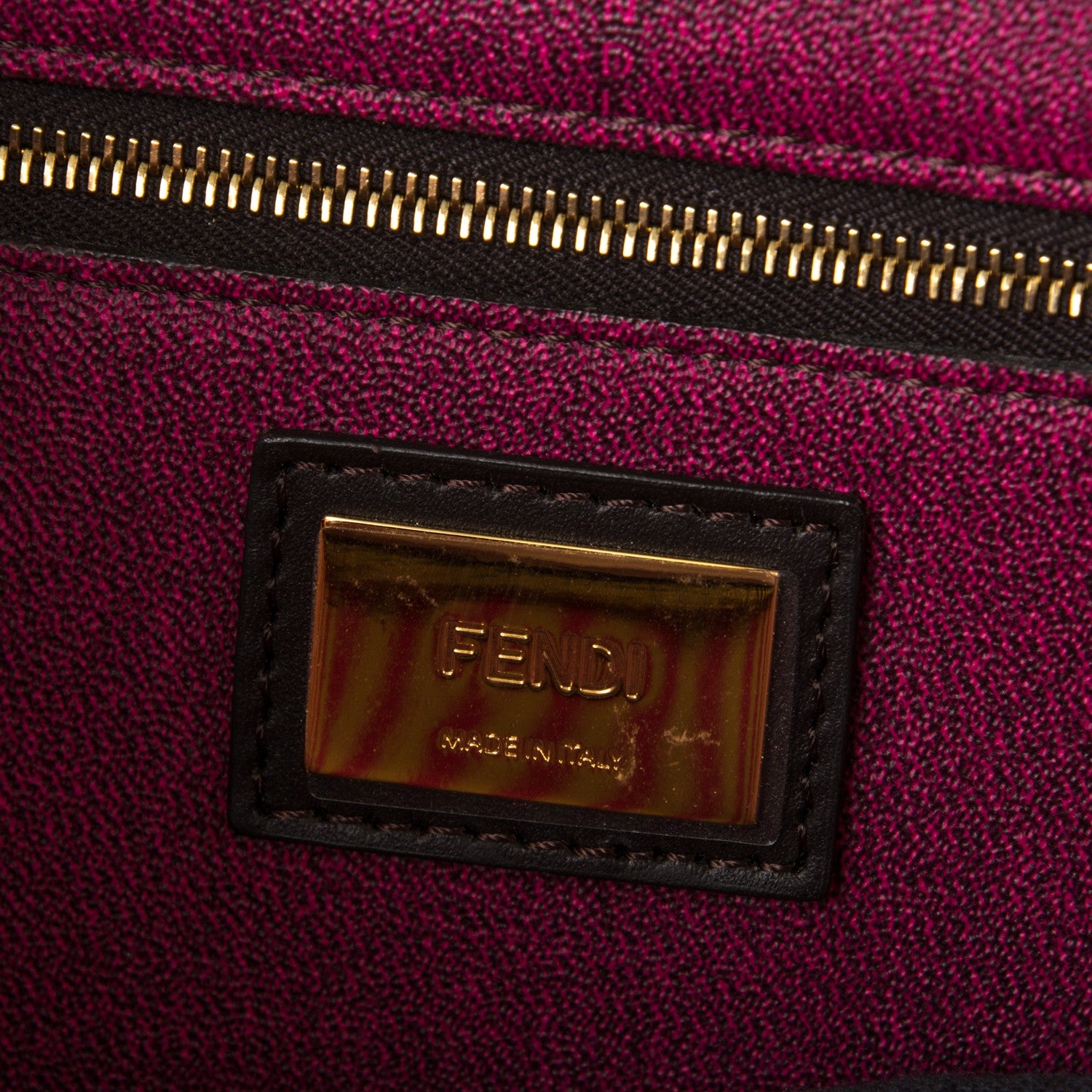 Fendi Zucca Spalmati Medium Roll Tote Tobacco Fuxia 7 of 8