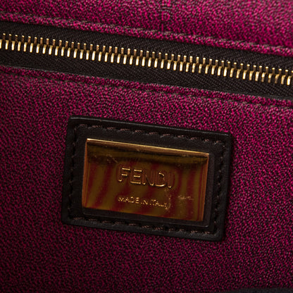 Fendi Zucca Spalmati Medium Roll Tote Tobacco Fuxia 7 of 8