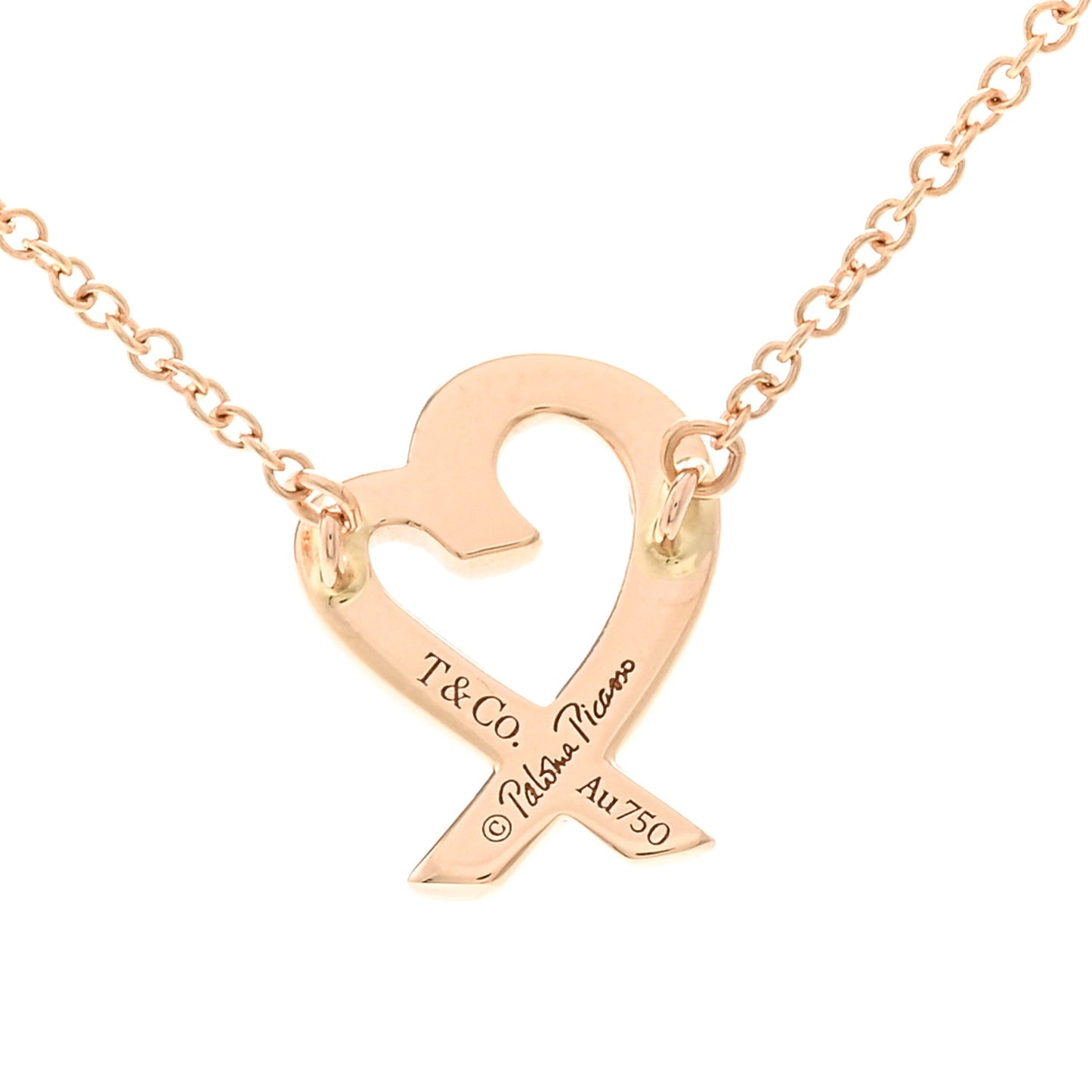 18K Rose Gold Mini Paloma Picasso Loving Heart Pendant Necklace