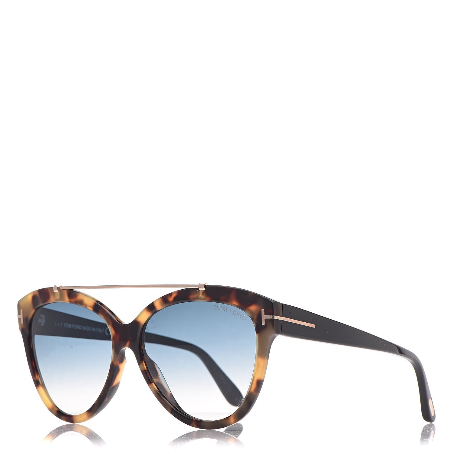 Tom Ford Livia Gradient Butterfly Sunglasses TF518 Tortoise 1 of 7