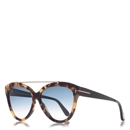 Tom Ford Livia Gradient Butterfly Sunglasses TF518 Tortoise 1 of 7