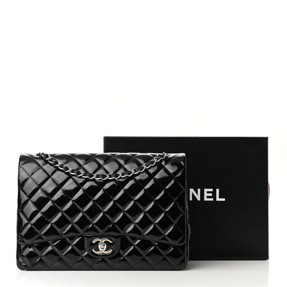 Chanel Patent Quilted Maxi Double Flap Black 12 of 12