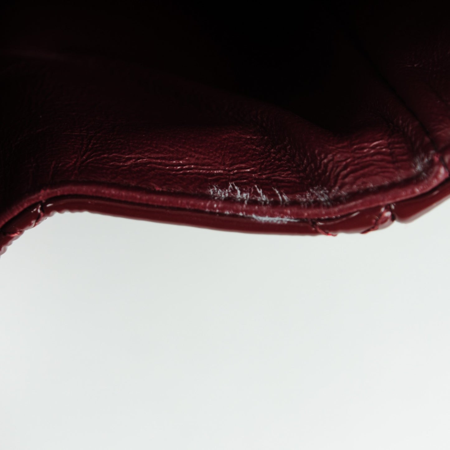 Patent Quilted Maxi Single Flap Dark Red