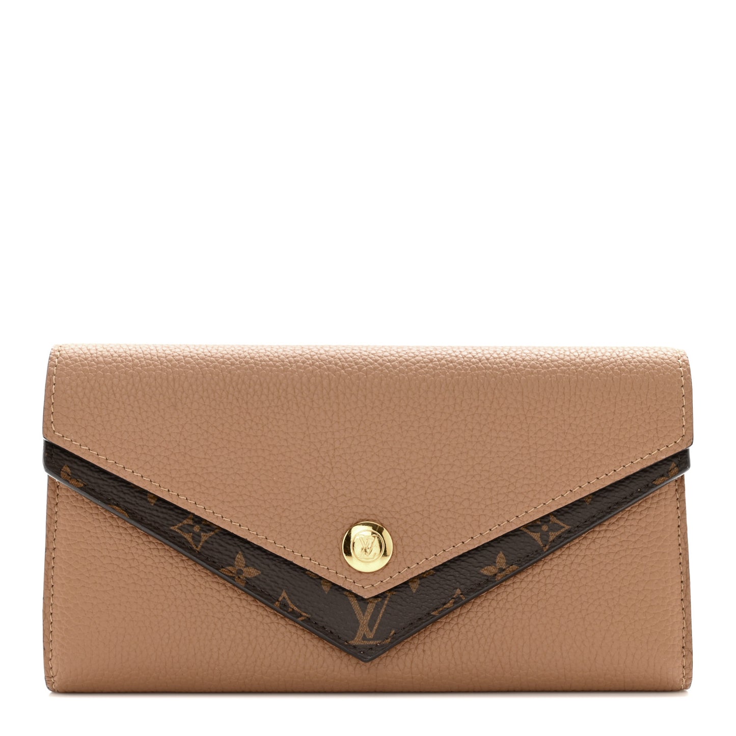 Calfskin Double V Wallet Sesame