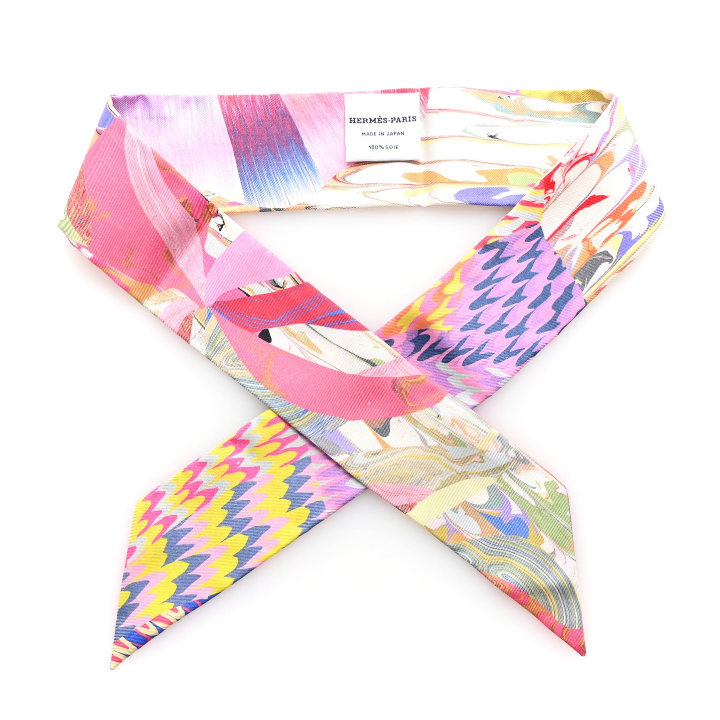 Silk Marble Silk Twilly Rose Vert Violet