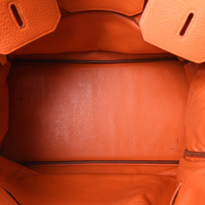 Hermes Taurillon Clemence Birkin 40 Orange 5 of 10