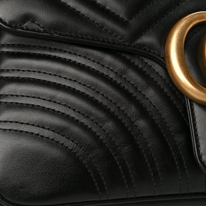 Gucci Calfskin Matelasse Medium GG Marmont Shoulder Bag Black 14 of 15