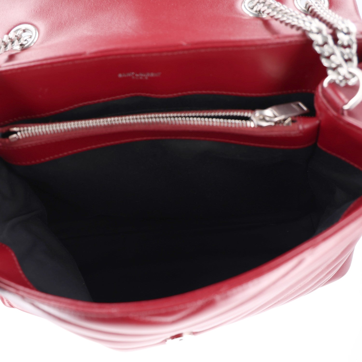 Saint Laurent Calfskin Y Quilted Monogram Medium Loulou Chain Satchel Palissandre 5 of 11