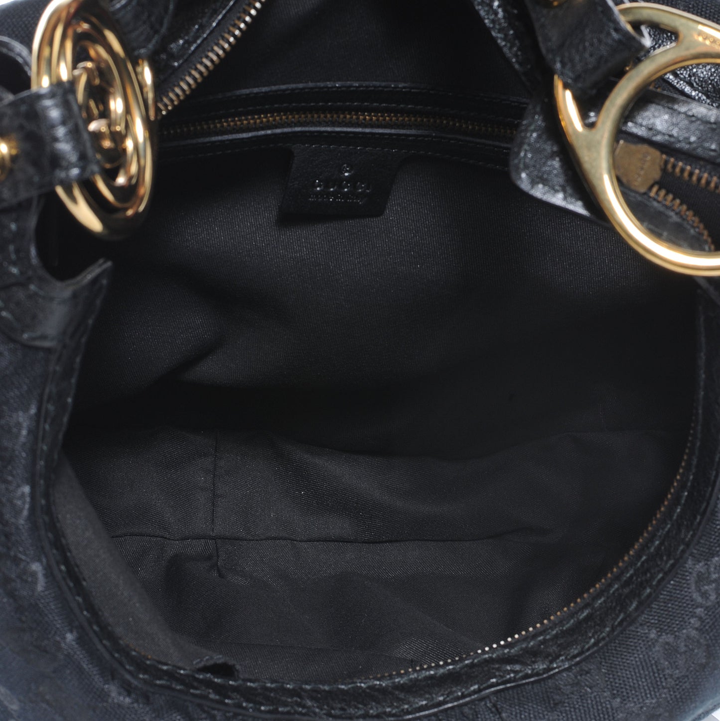 Monogram Interlocking Medium Hobo Black