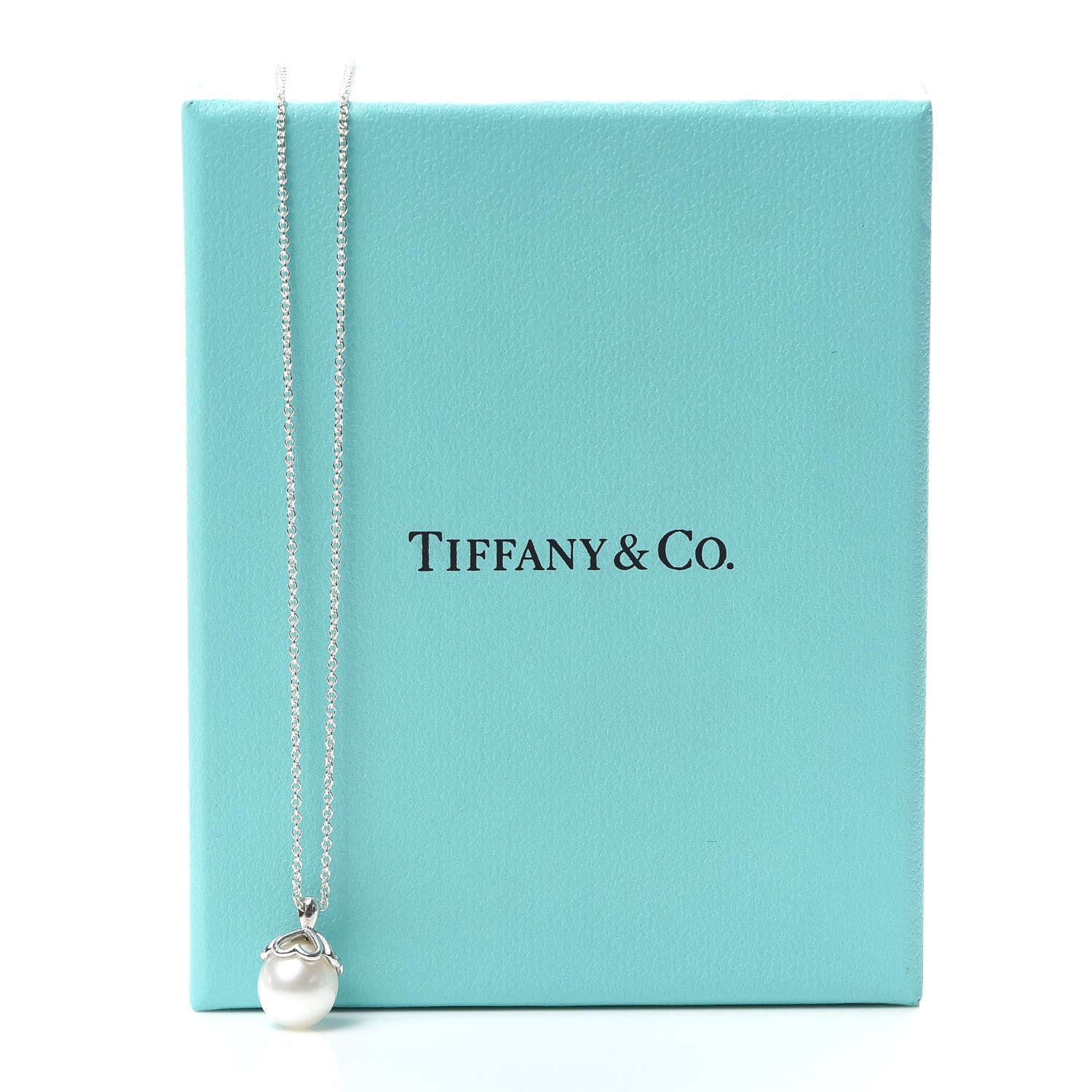 Tiffany Sterling Silver Pearl Heart Cap Pendant Necklace 6 of 6