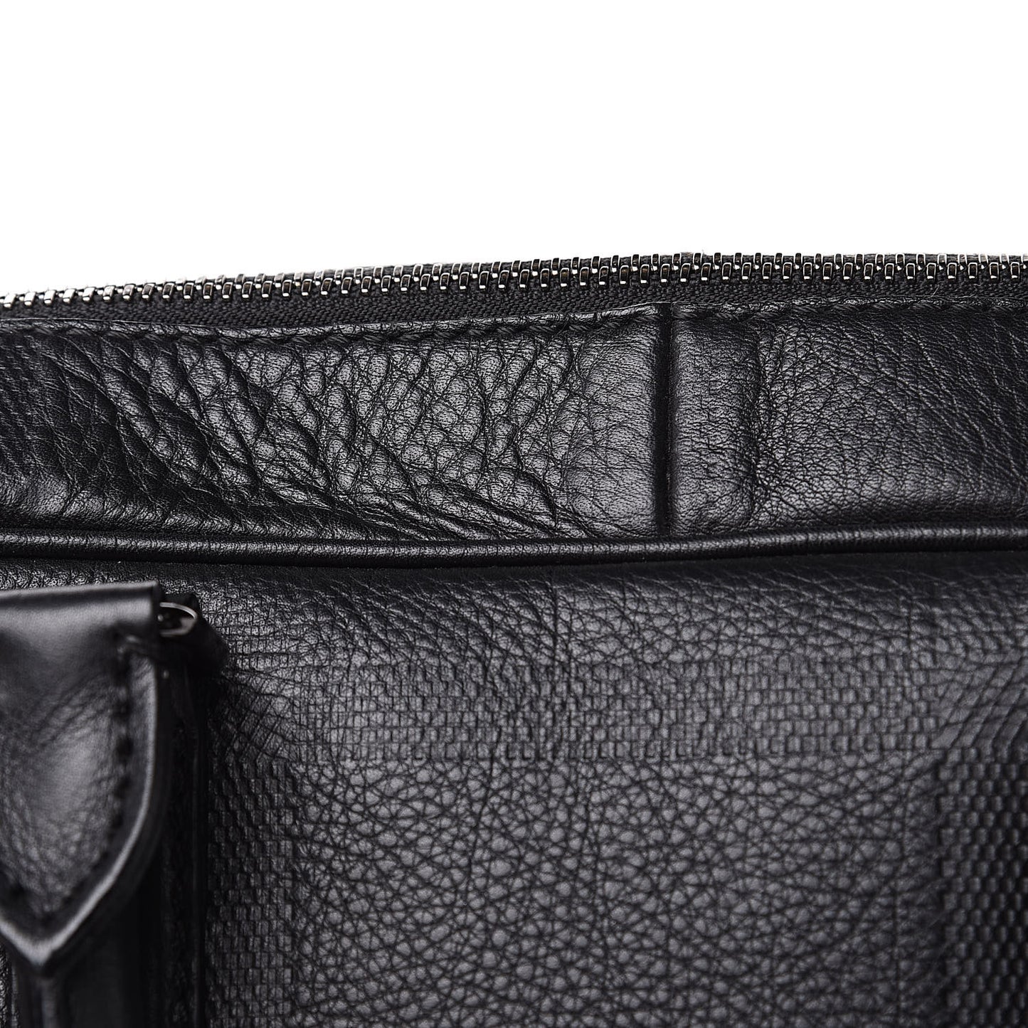 Heritage Grain Check Embossed Briefcase Black