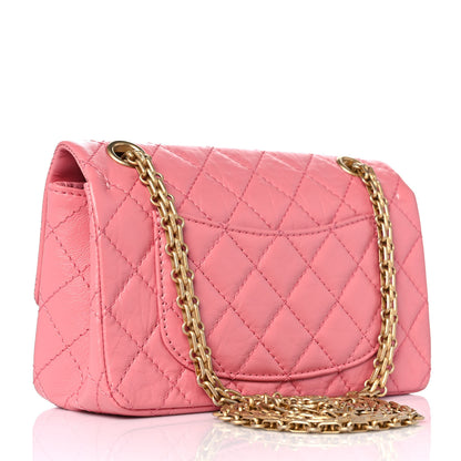 Chanel Aged Calfskin Quilted 2.55 Reissue Mini Flap Pink 2 of 9