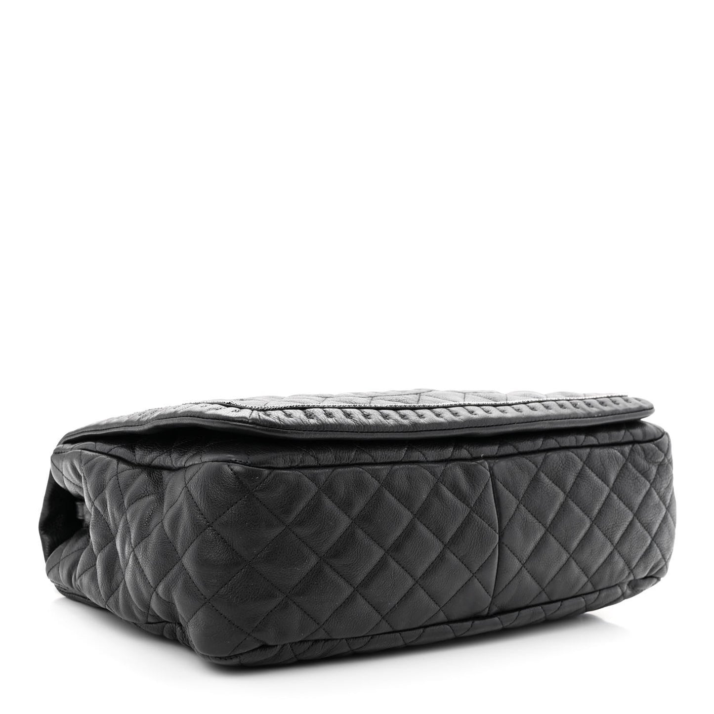 Calfskin Quilted Large Istanbul Flap Black