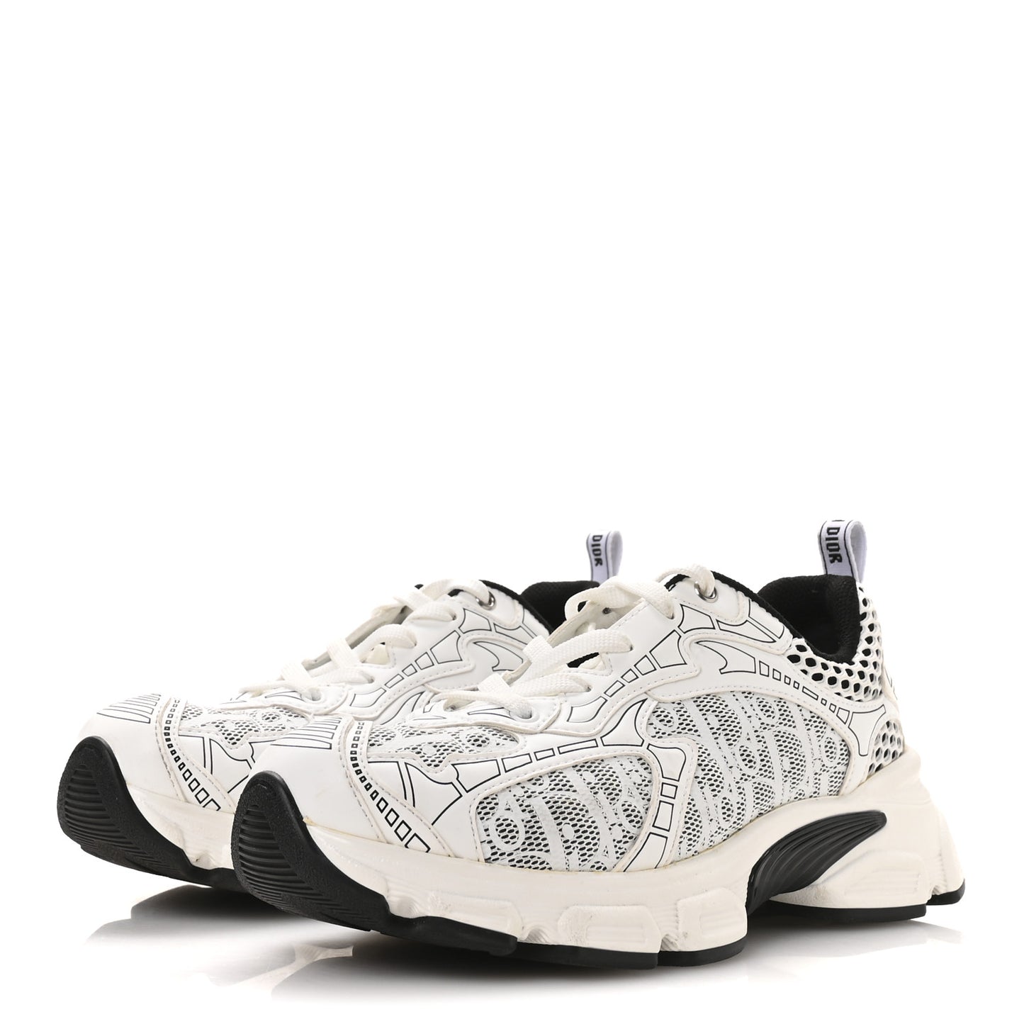 Technical Fabric Mesh Oblique Dior Vibe Sneakers  38 White Black