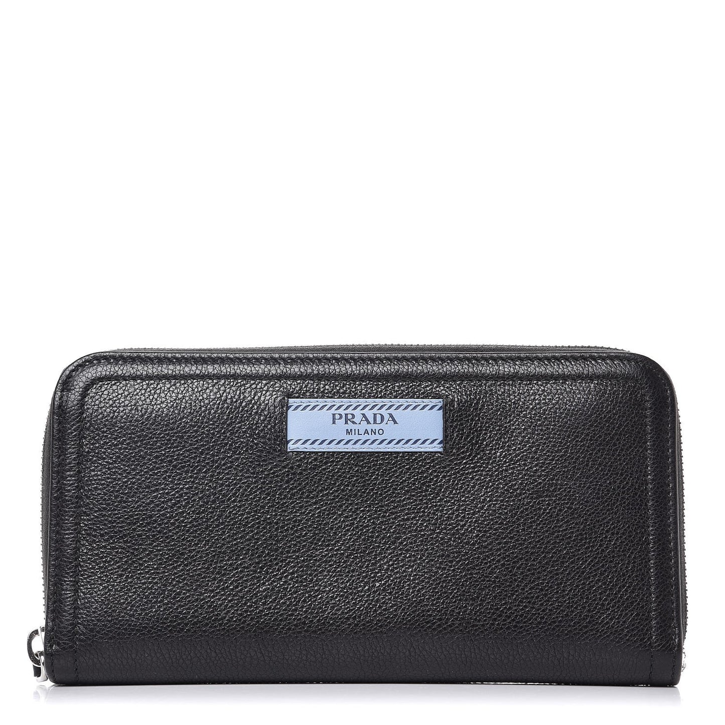 Glace Calf Etiquette Zip Around Wallet Black