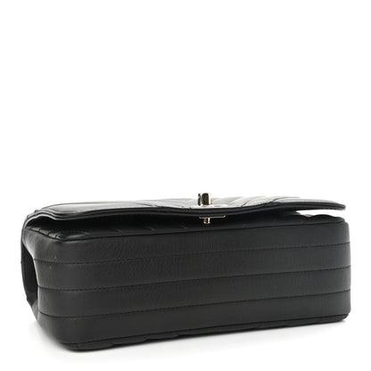 Chanel Calfskin Chevron Quilted Medium Statement Flap Black 4 of 12