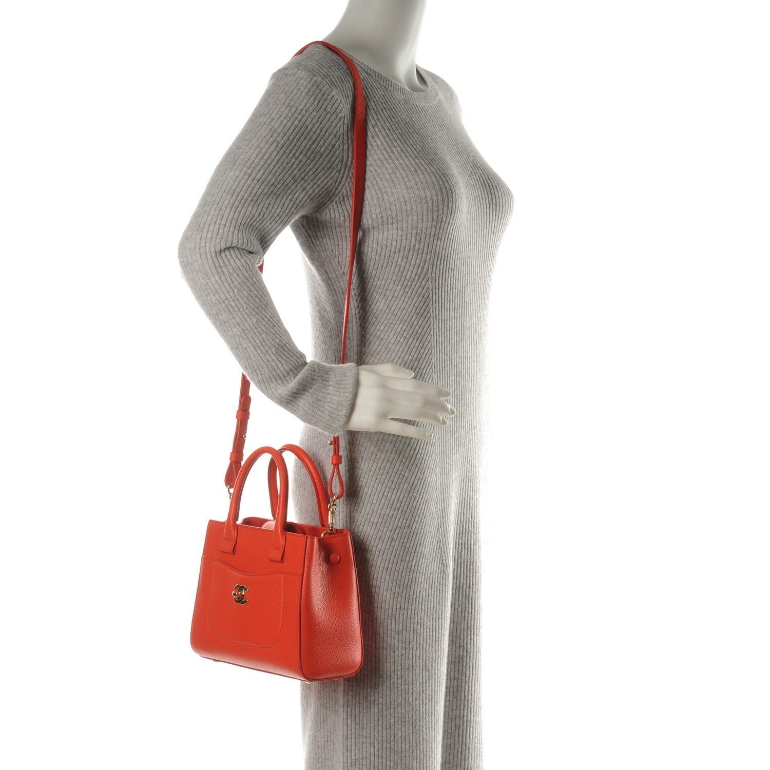 Chanel Grained Calfskin Mini Neo Executive Shopper Tote Red 2 of 7