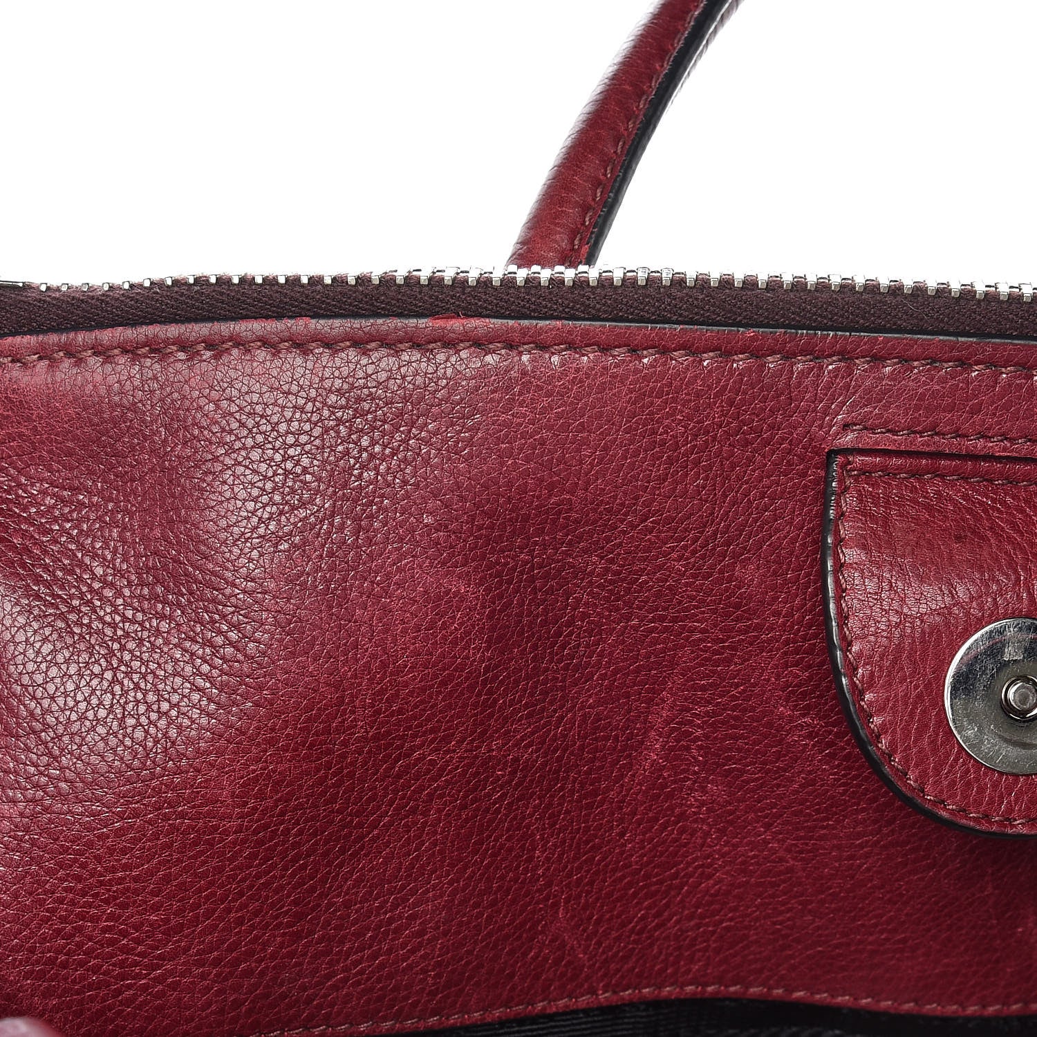 Prada Glace Calfskin Twin Pocket Tote Fuxia 19 of 22