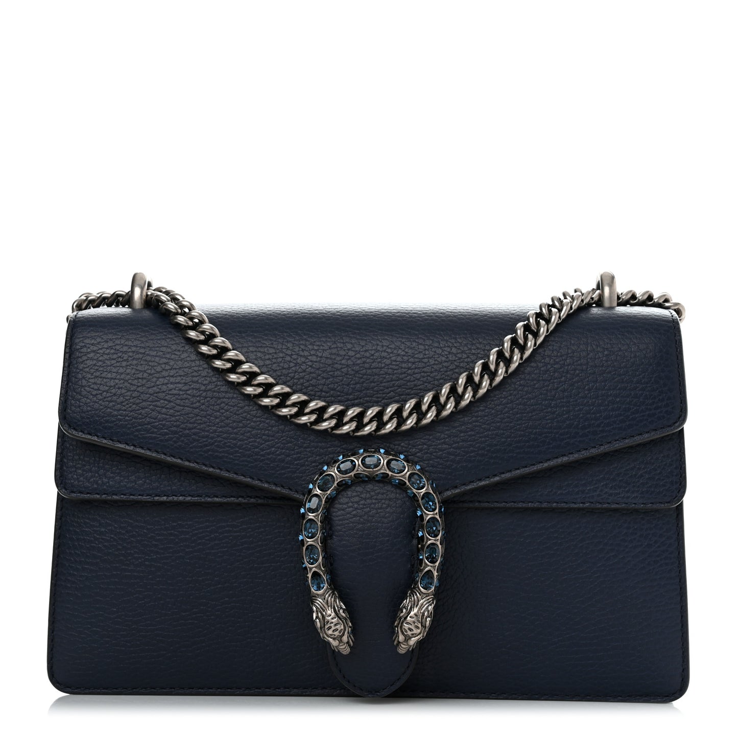 Dollar Calfskin Crystal Small Dionysus Shoulder Bag Blue Agata Montana Sapphire