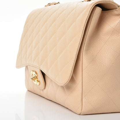 Chanel Caviar Quilted Jumbo Single Flap Beige Clair 11 of 16