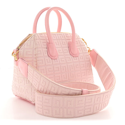 Givenchy Canvas Jacquard Embroidered Calfskin 4G Mini Antigona Tender Pink 3 of 12