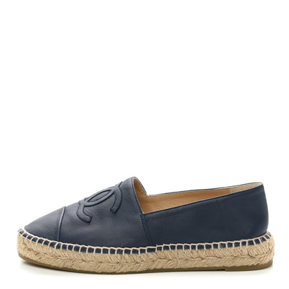 Chanel Lambskin CC Espadrilles 38 Blue 1 of 9