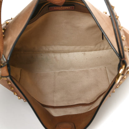 Valentino Garavani Buffed Calfskin Medium Twinkle Studs Hobo Camel 8 of 23