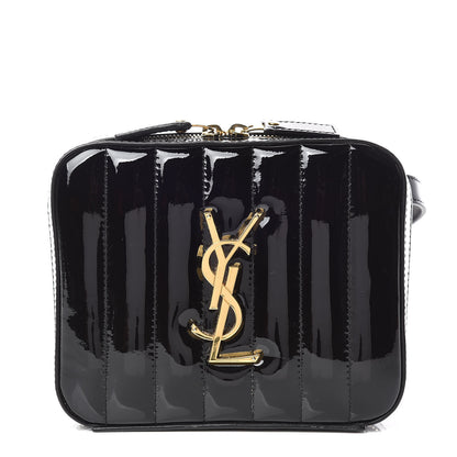 Saint Laurent Patent Matelasse Vicky Monogram Belt Bag Black 1 of 10