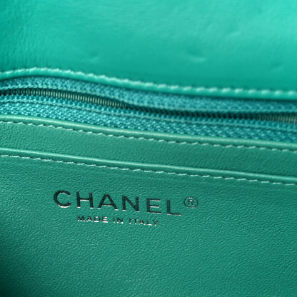 Chanel Patent Calfskin Quilted Mini Rectangular Flap Green 7 of 12