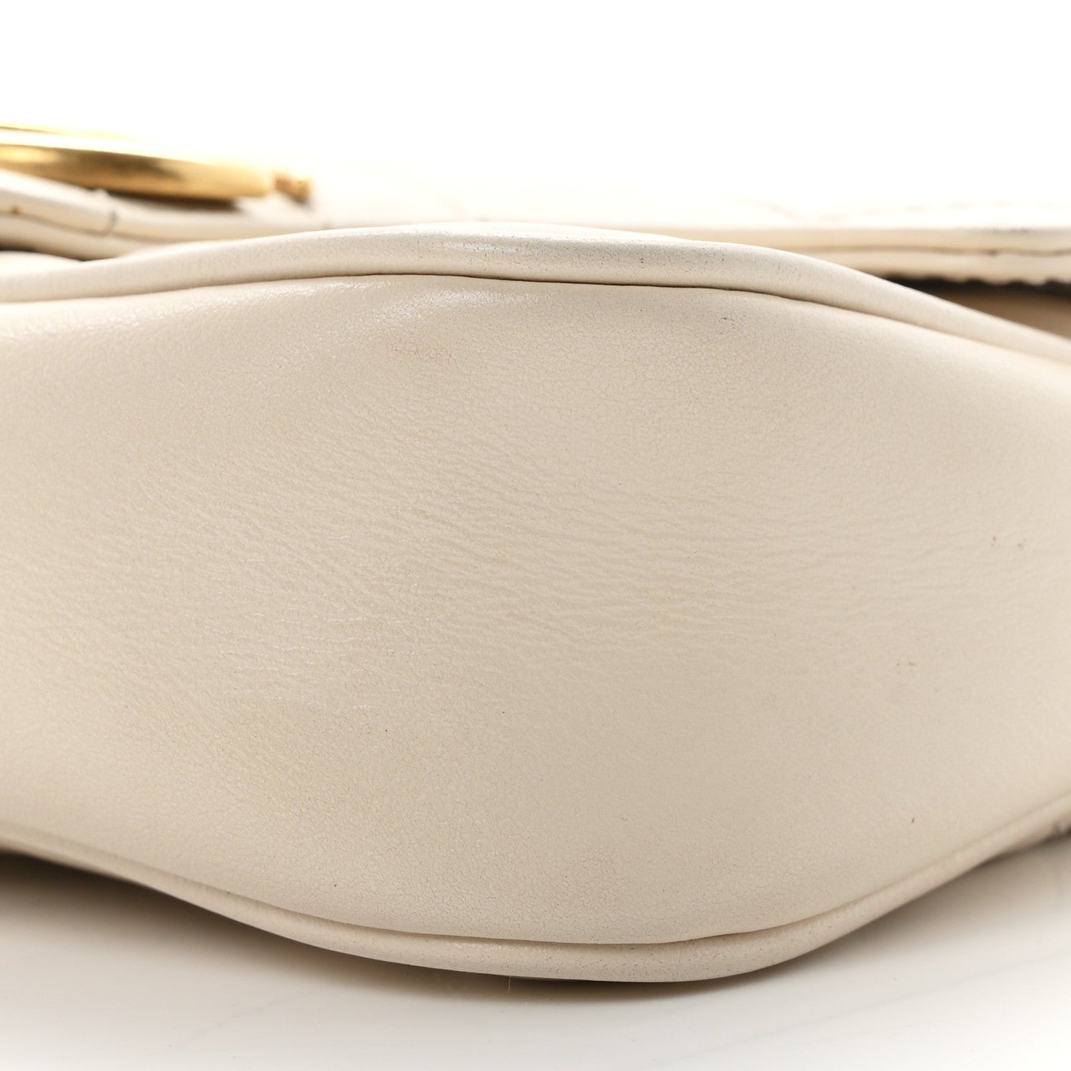 Gucci Calfskin Matelasse Super Mini GG Marmont Shoulder Bag White 10 of 11