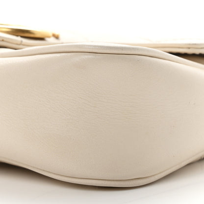 Gucci Calfskin Matelasse Super Mini GG Marmont Shoulder Bag White 10 of 11