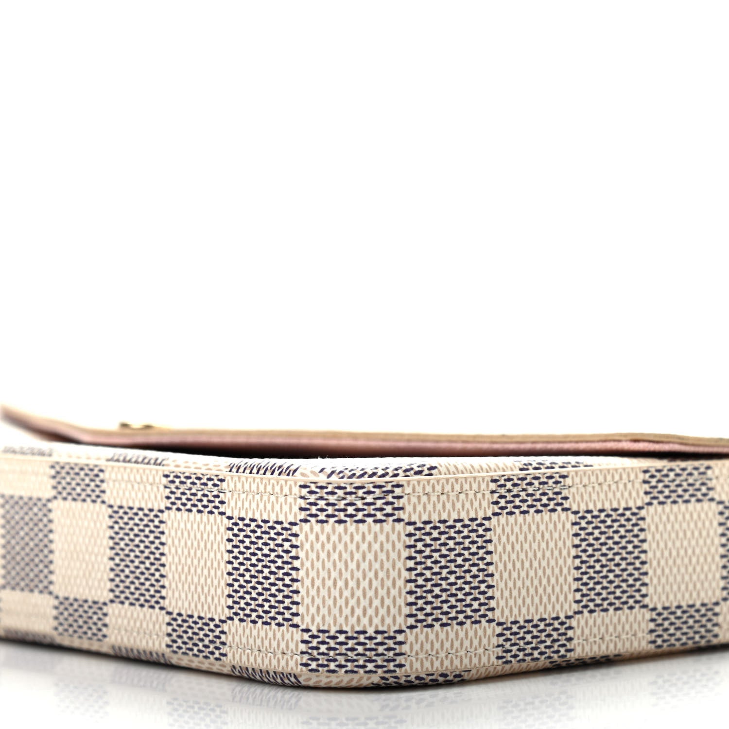 Louis Vuitton Damier Azur Pochette Felicie Chain Wallet Rose Ballerine 8 of 8