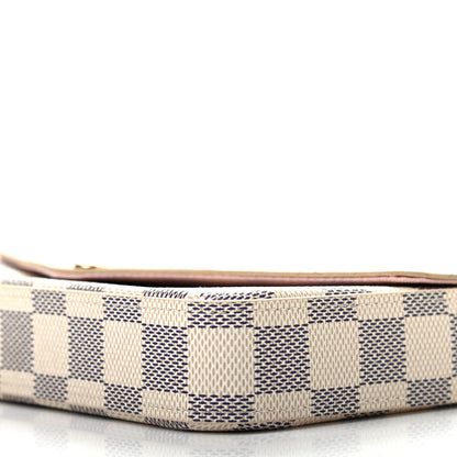 Louis Vuitton Damier Azur Pochette Felicie Chain Wallet Rose Ballerine 8 of 8