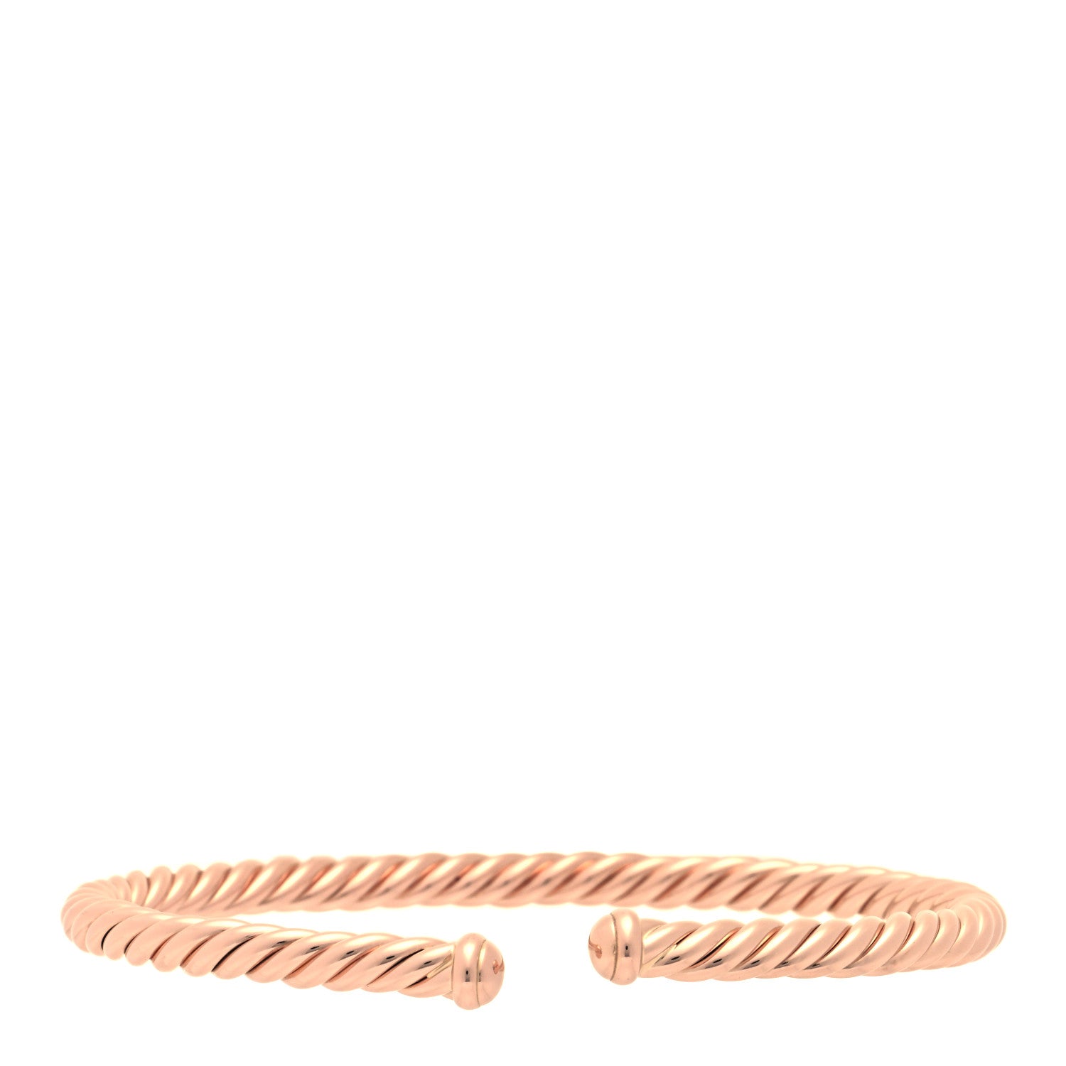 David Yurman 18K Rose Gold 4mm Cablespira Bracelet 1 of 3
