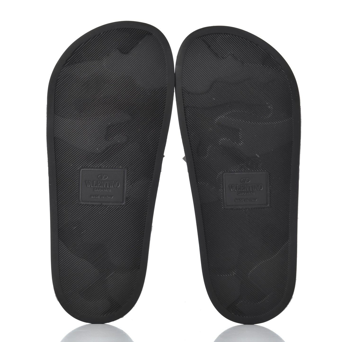 Rubber Rockstud Slide Sandals 36 Black